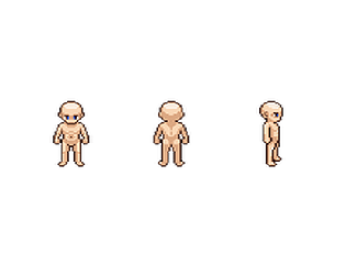 Detailed Human/Character Base Pixel Art Sprites in various poses 2. Premium 2D graphics.
